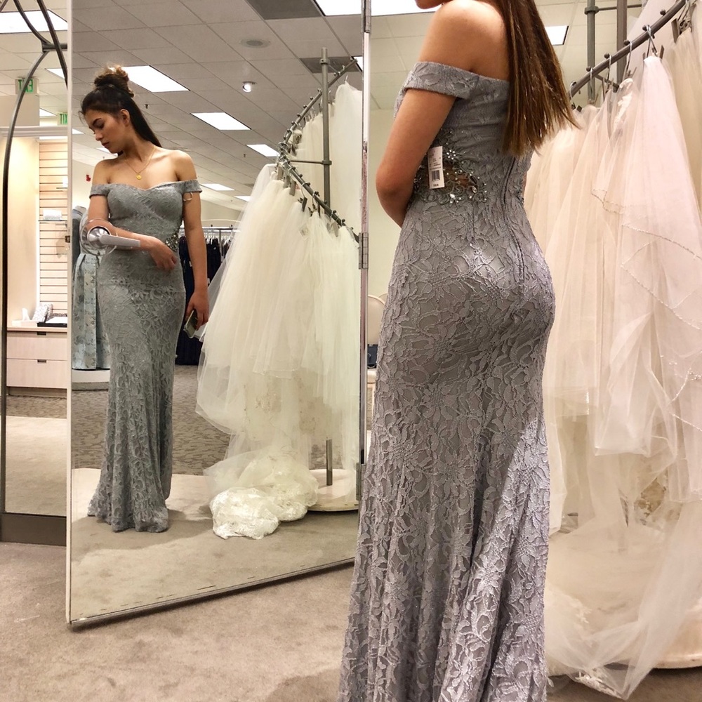 David’s bridal grey prom dress